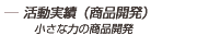 活動実績（商品開発）